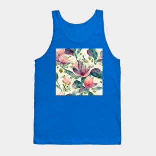 Watercolored Vintage Seamless Floral Tank Top